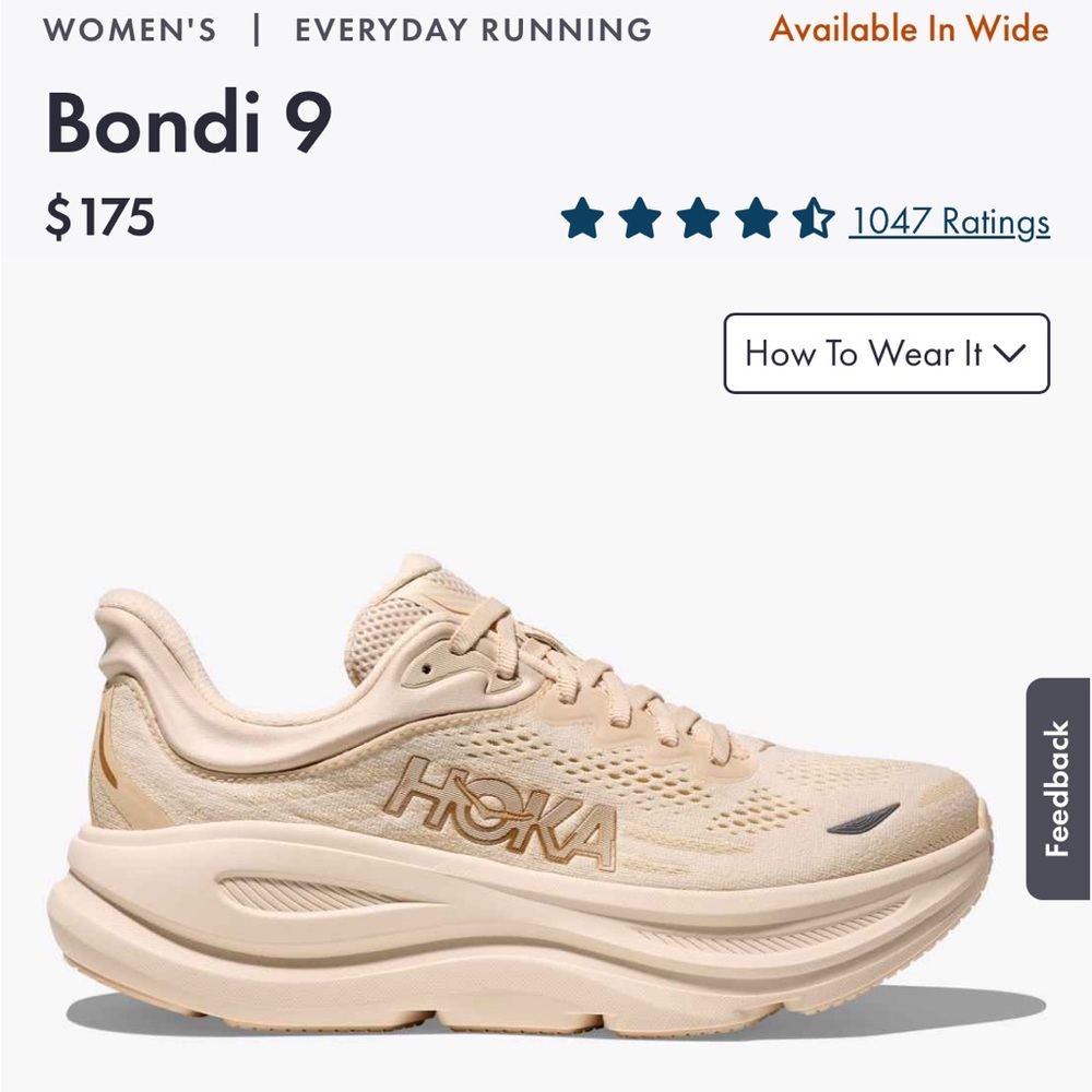 Hoka Bondi 9 Women's Running Shoes - Beige